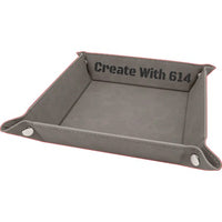 Laserable Leatherette Snap Up Tray 6"x6" Gray Black | Create With 614