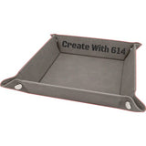 Laserable Leatherette Snap Up Tray 6"x6" Gray Black | Create With 614