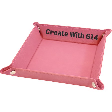 Laserable Leatherette Snap Up Tray 6"x6" Pink Black | Create With 614
