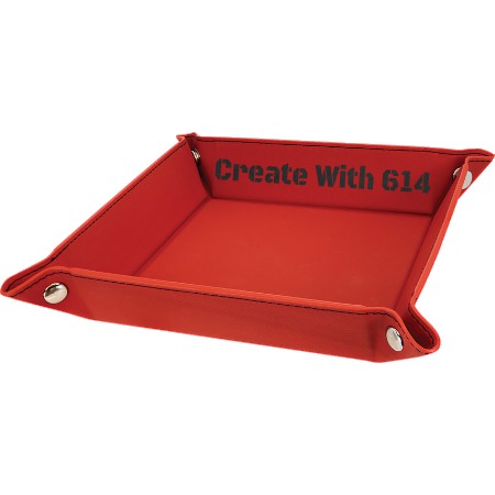 Laserable Leatherette Snap Up Tray 6"x6" Red Black | Ceate With 614