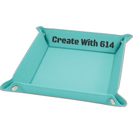 Laserable Leatherette Snap Up Tray 6"x6" Teal Black | Create With 614