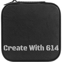 Laserable Leatherette Travel Jewelry Box Black Silver | Create With 614