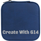 Laserable Leatherette Travel Jewelry Box Blue Silver | Create With 614