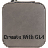 Laserable Leatherette Travel Jewelry Box Gray Black | Create With 614