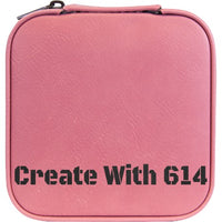 Laserable Leatherette Travel Jewelry Box Pink Black | Create With 614