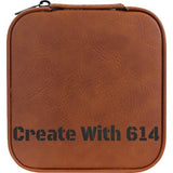 Laserable Leatherette Travel Jewelry Box Rawhide Black | Create With 614