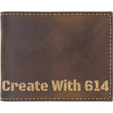 Laserable Leatherette Bi-Fold Wallet w/Flip ID Rustic Gold | Create With 614