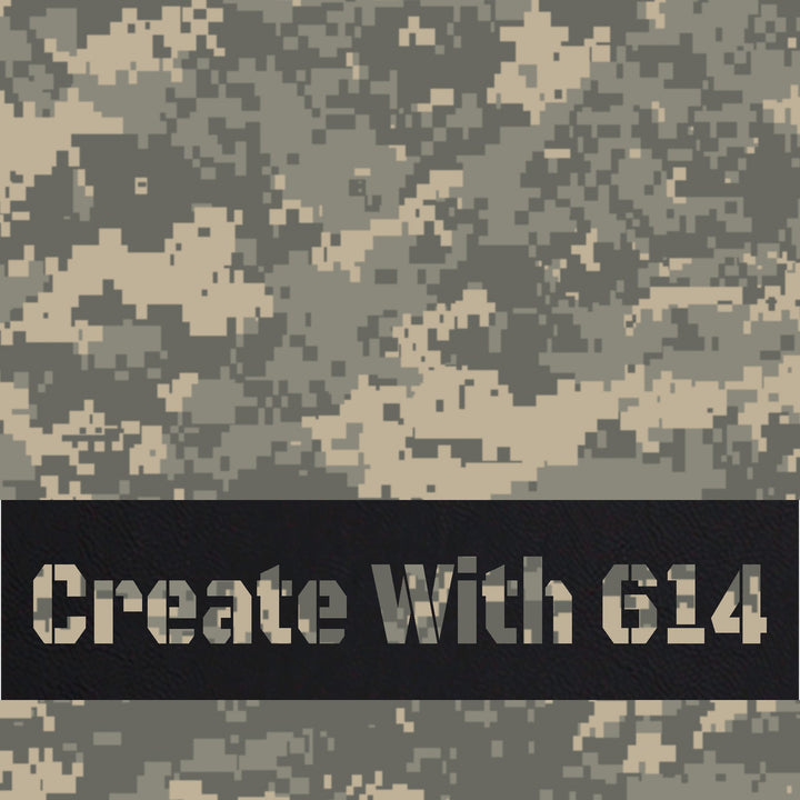 Laserable Leatherette Sheet with Woodland Camo pattern - Perfect for laser cutting, engraving and crafting
