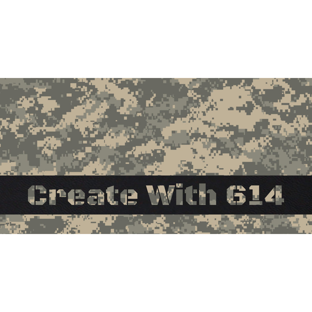 Laserable Leatherette Sheet with Woodland Camo pattern - Perfect for laser cutting, engraving and crafting