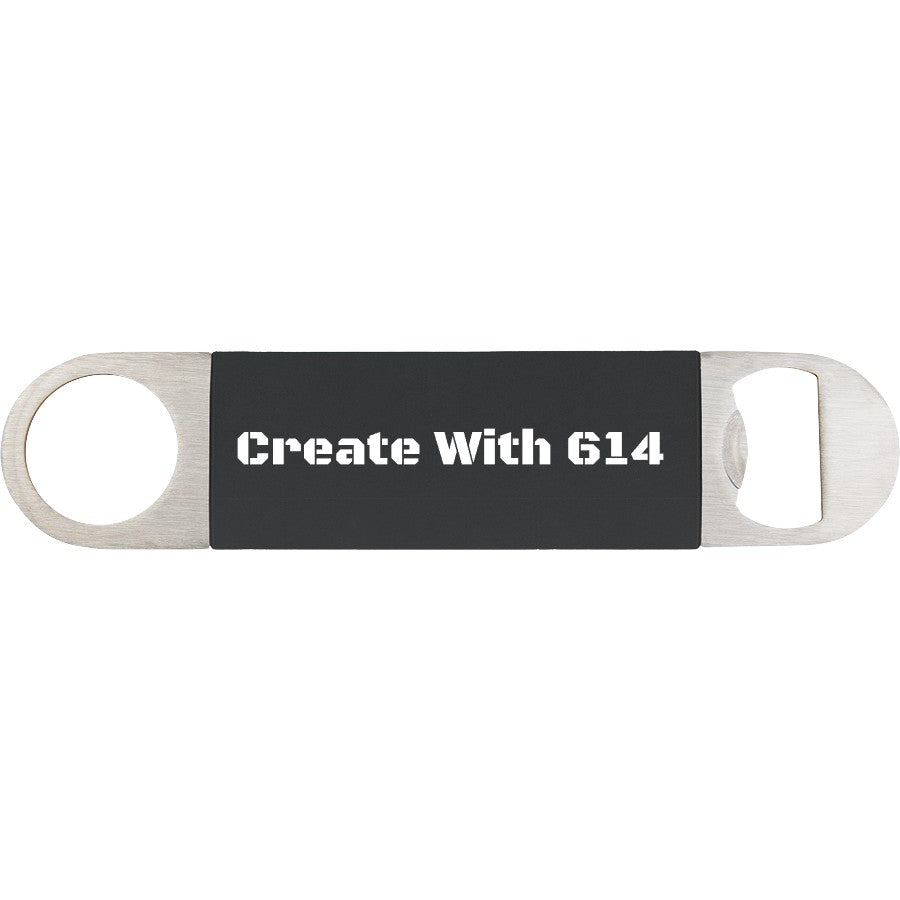 Bottle Opener with Laserable Silicone Grip