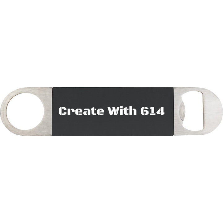 Bottle Opener with Laserable Silicone Grip