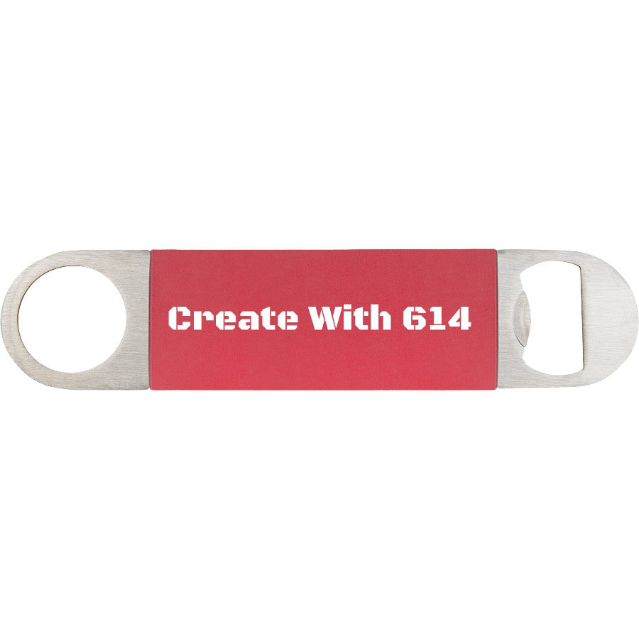 Bottle Opener with Laserable Silicone Grip