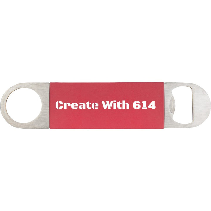 Bottle Opener with Laserable Silicone Grip