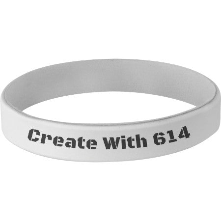 Laserable Silicone Bracelet 4 1/8" White Black | Create With 614