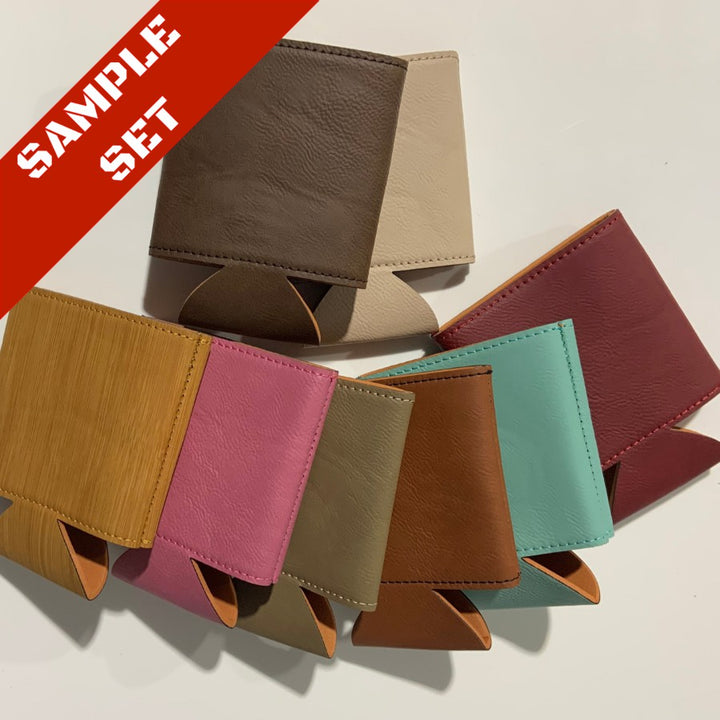 Laserable Leatherette Beverage Holder Sample Set - Perfect for laser engraving and crafting