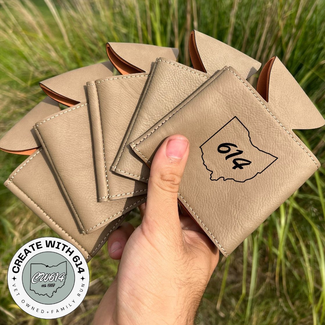 Laserable Leatherette Beverage Holder - Perfect for laser