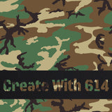 12" x 24" Laserable Leatherette Camoflage Sheet M81 Black | Create With 614