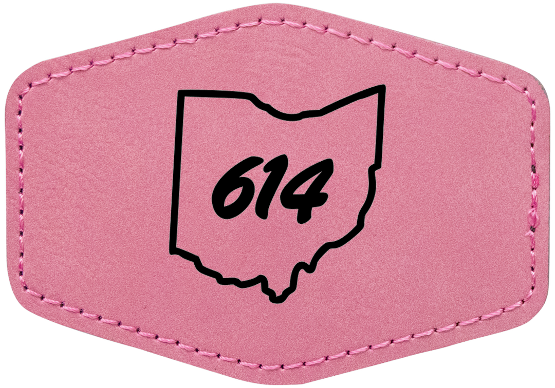 Laserable Leatherette 3.5"x2.5" Hexagon Patch with Adhesive- Perfect for engraving and crafting