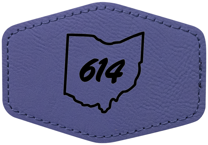 Laserable Leatherette 3.5"x2.5" Hexagon Patch with Adhesive- Perfect for engraving and crafting