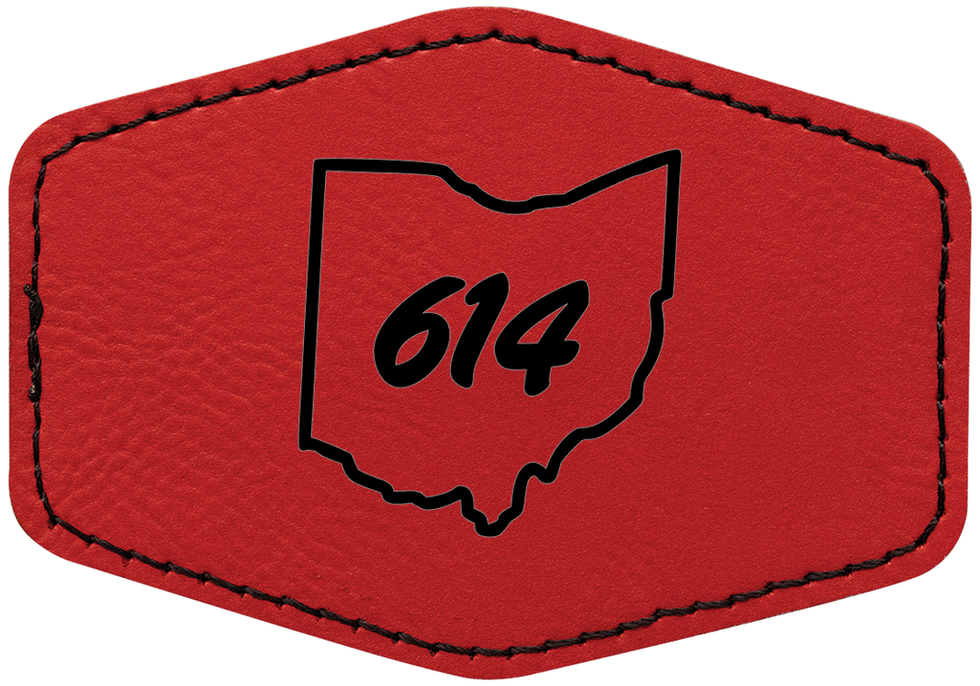 Laserable Leatherette 3.5"x2.5" Hexagon Patch with Adhesive- Perfect for engraving and crafting