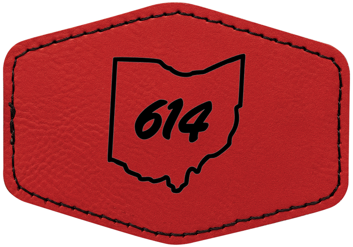Laserable Leatherette 3.5"x2.5" Hexagon Patch with Adhesive- Perfect for engraving and crafting
