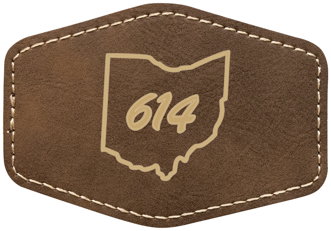 Laserable Leatherette 3.5"x2.5" Hexagon Patch with Adhesive- Perfect for engraving and crafting