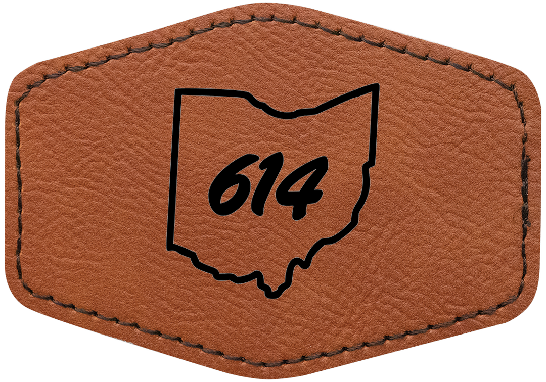 Laserable Leatherette 3.5"x2.5" Hexagon Patch with Adhesive- Perfect for engraving and crafting