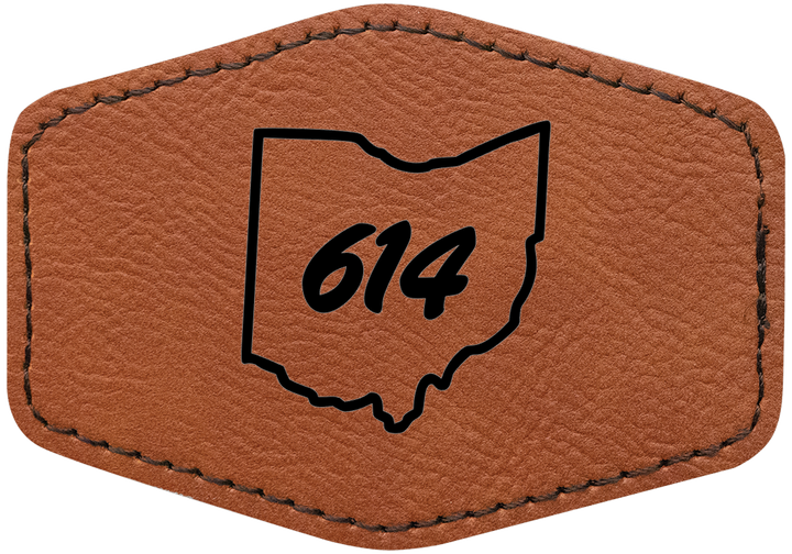 Laserable Leatherette 3.5"x2.5" Hexagon Patch with Adhesive- Perfect for engraving and crafting