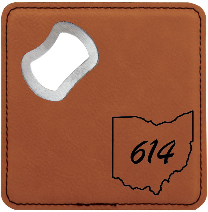 Leatherette Bottle Opener Coaster