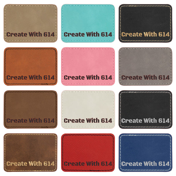 Laserable Leatherette 3.5" x 2.5" Rectangle Patch with Adhesive | Create With 614