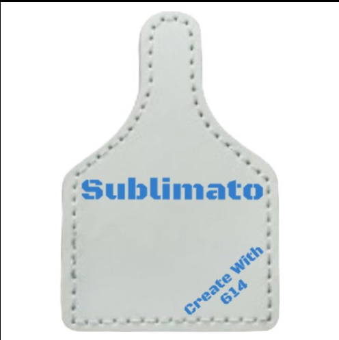 Sublimato Sublimation Leatherette Faux Leather Patch Cow Tag 2" x 3" with Adhesive