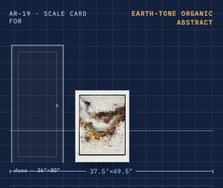 Earth-Tone Organic Abstract Canvas — Gold Float Frame