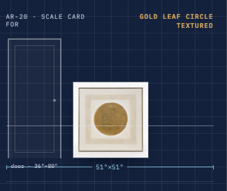 Gold Leaf Circle Textured Wall Art — Neutral Square