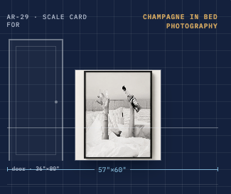 Champagne in Bed Black & White Photography — Black Frame