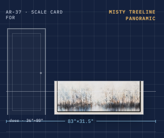 Misty Treeline Panoramic Canvas — Black Frame