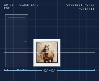 Chestnut Horse Portrait Canvas — Black Frame