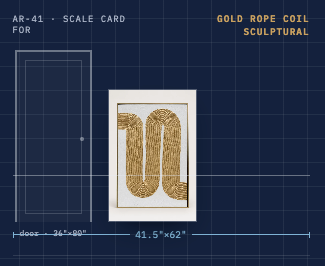 Gold Rope Coil Sculptural Wall Art — Gold Frame