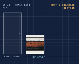 Rust & Charcoal Horizon Abstract Canvas — Black Frame