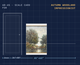 Autumn Woodland Impressionist Landscape — Gold Frame