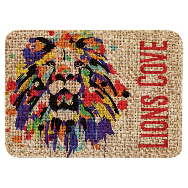 Sublimation Burlap Patch Rectangle 3.5" x 2.5" with Adhesive