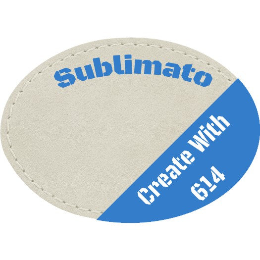 Sublimato Sublimation Leatherette 3.5"x2.5" Oval Patch with Adhesive | Create With 614