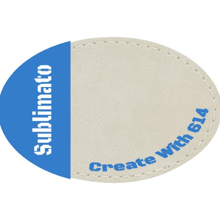 Sublimato Sublimation Leatherette 3"x2" Oval Patch with Adhesive | Create With 614