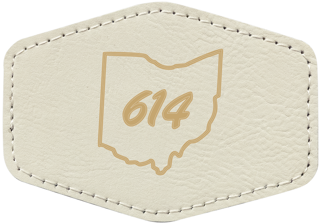 Laserable Leatherette 3.5"x2.5" Hexagon Patch with Adhesive- Perfect for engraving and crafting