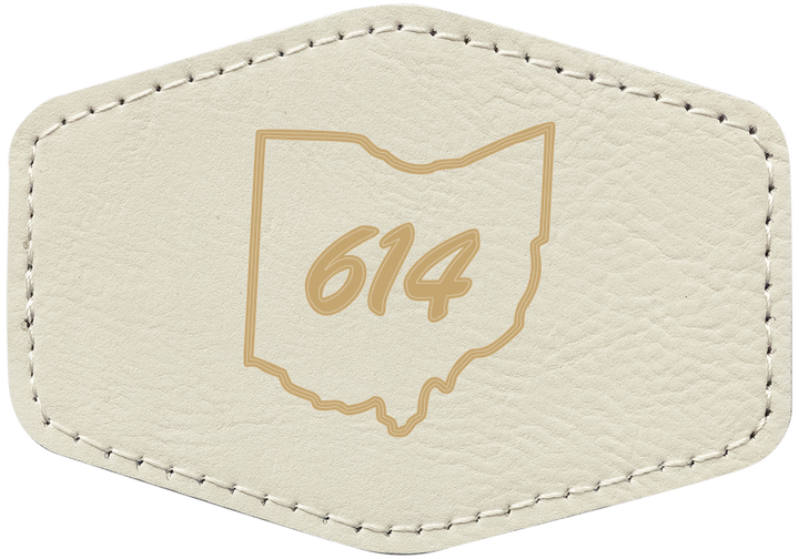 Laserable Leatherette 3.5"x2.5" Hexagon Patch with Adhesive- Perfect for engraving and crafting