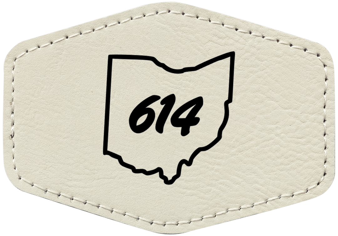 Laserable Leatherette 3.5"x2.5" Hexagon Patch with Adhesive- Perfect for engraving and crafting