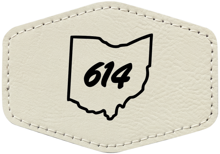 Laserable Leatherette 3.5"x2.5" Hexagon Patch with Adhesive- Perfect for engraving and crafting