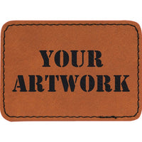 Custom 3" x 2" Laserable Leatherette Rectangle Patch with Adhesive