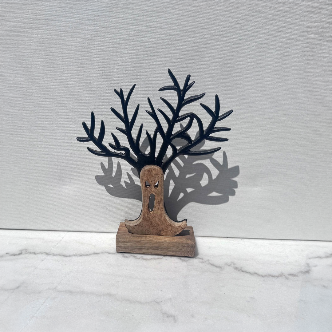 Wood and Iron Ghost Tree Sculpture - square with extended background