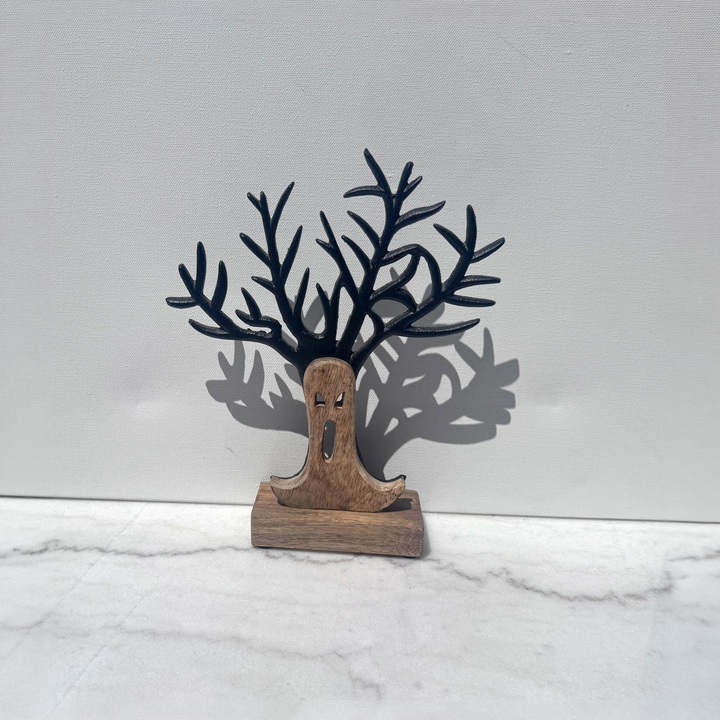 Wood and Iron Ghost Tree Sculpture - square with extended background