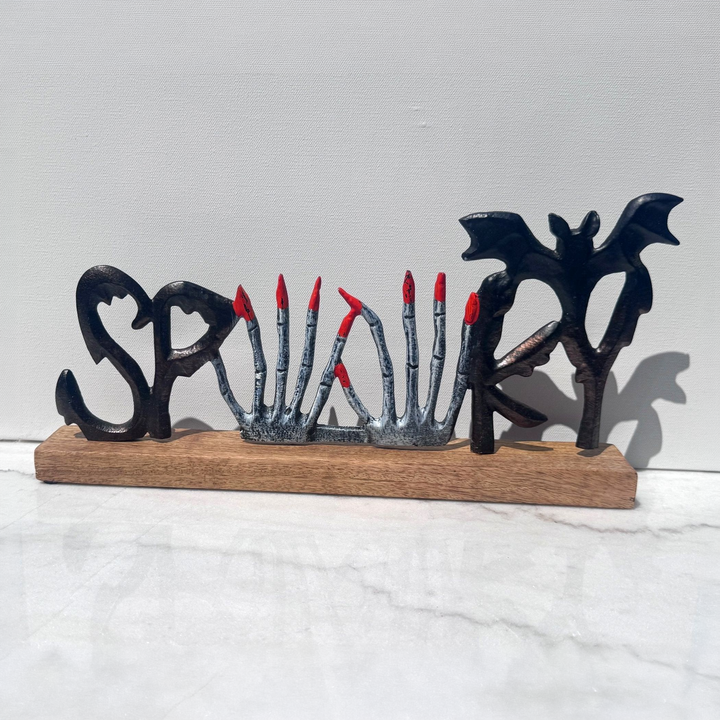 Skeleton Hand SPOOKY Sign - square with extended background